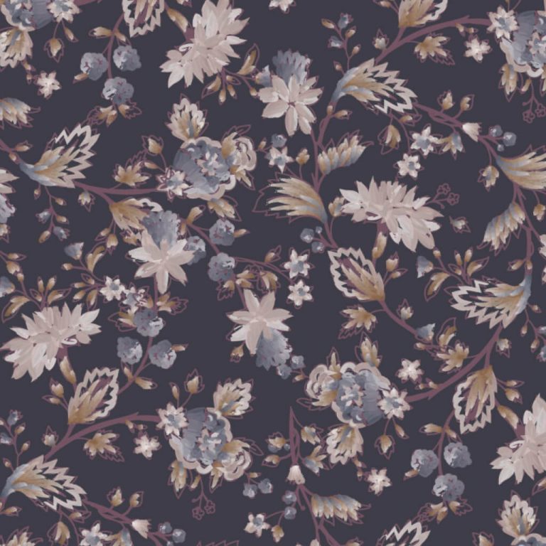 Design textile représentant un motif de fleurs indiennes